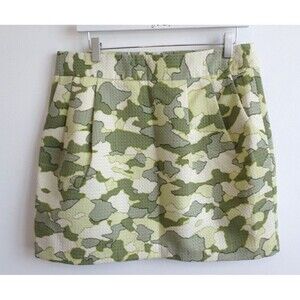 Club Monaco Women's Joelle Skirt Tan Waffle Print Sz 12 NWT 129